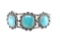 Navajo Silver Floral Conchos & Turquoise Bracelet