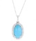 Natural Turquoise Diamond 14k White Gold Necklace