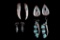 Navajo Sterling Silver & Turquoise Earring Set (4)