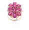 Cluster Ruby Diamond & 14k Yellow Gold Ring