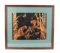 1949 Copper Jungle Cats Framed Scene by Margie