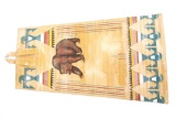 Crow Indian Hand Painted Trade Cloth Tipi Door