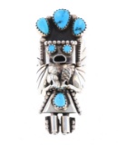 Navajo Dorris Smallcanyon Silver Kachina Man Ring