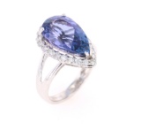 Natural AAA+ Tanzanite VS2 Diamond 18k Ring