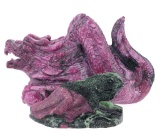 Ruby Zoisite Hand Carved Dragon Iguana Figurines