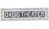 Original Harlowton, MT Oasis Theater Glass Sign