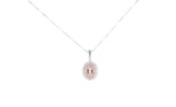 Halo Morganite Diamond & Two Tone Gold Necklace