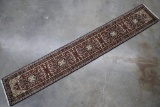 Heriz Serapi Persian Hand Knotted Wool Runner 1930