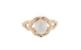 Australian Opal & Diamond 14k Yellow Gold Ring