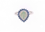 Ethiopian Opal Diamond & 14k White Gold Ring