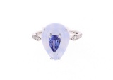 Tanzanite Diamond & Chalcedony 14k Gold Ring