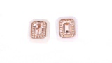 Morganite White Lace Agate & 14k Gold Earrings