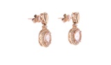 Morganite Diamond & 14k Rose Gold Earrings