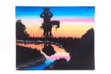 Original Signed Larry Bixby Silhouette Canvas 2010