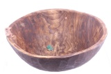 American Indian Solid Wood Copper & Turquoise Bowl