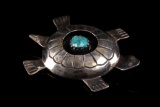 Armand American Horse Silver Turquoise Turtle Pin