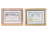 Early Original Montana Company Stock Certificates