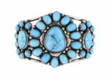 Navajo K Chavez Sterling Silver Turquoise Bracelet
