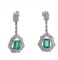 2.80cts Emerald Diamond & Platinum Earrings