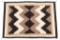 Navajo Crystal Eye Dazzler Hand Woven Rug c. 1940s