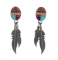Navajo Sterling Silver Multistone Inlaid Earrings