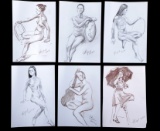 Alex Egorov (Russian, b. 1985-) Nude Sketches