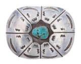Navajo Pat Chee Sterling Silver Turquoise Buckle