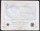 Northern Pacific Railway Wall Map c. 1940