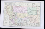 1886 Gaskell's Map of Montana, Wyoming, Utah