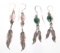 Navajo Sterling Silver Dangle Feather Earrings