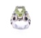 18K Gold Sterling Silver Green Amethyst Ring