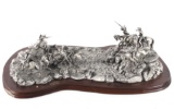 Large American Indian Ambush Pewter Sculpture