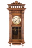 19th C. Germain Le Creusot Oak Ornate Wall Clock