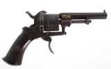 19th C. Belgian Folding Trigger Pinfire Revolver