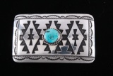 Navajo Tommy & Rose Singer Silver Turquoise Buckle