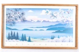 Flathead Lake Framed Print by Monte Dolack c. 1985