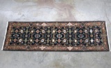 Mahal Persian Hand Knotted Wool Runner Rug 1900's