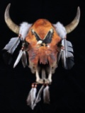 Navajo Flying Eagle Hand Painted Steer Skull