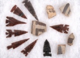 Obsidian Points & Acoma Pottery Artifact Shards