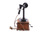 Kellogg Antique Stick Telephone Oak Bell Box 1908