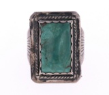 Navajo Old Pawn Silver & Turquoise Ring c. 1930's