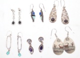 Sterling Silver Multi Stone Dangle Earrings