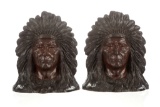 M. Peinlich Indian Chief Bronze Bookends 1900-1919