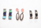 Navajo Sterling Silver Multi Stone Earrings