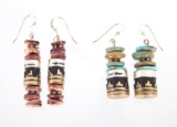Navajo Tommy & Rose Singer Barrel Bead Earrings