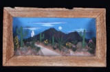 Night Sky Desert Road Framed Diorama