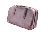 Brown Textured Leather Travel Bag Circa 1950's