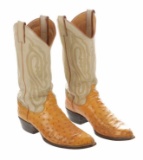 Justin Full Quill Ostrich Leather Cowboy Boots