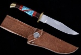 Navajo David Yellowhorse Inlaid Turquoise Knife