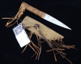 Native American Buffalo Bone Knife & Sheath